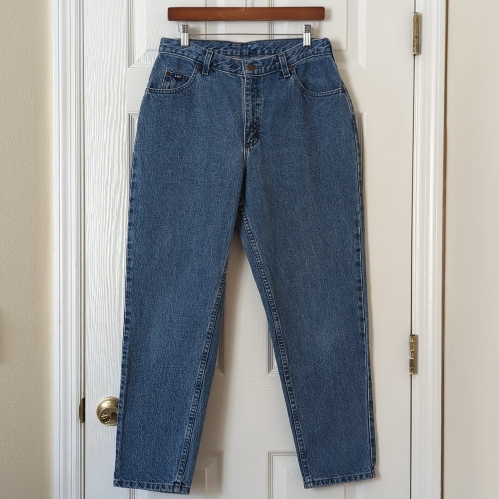 Lee 90's Vintage Classic Medium Wash High Waisted Tapered Leg Mom Jeans 12P